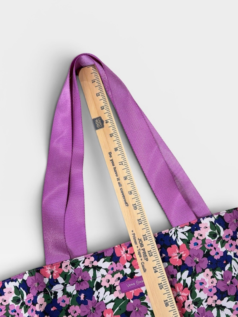 Vera Bradley Large Tote Bag Floral Print Purple Pink - Picture 11 of 12